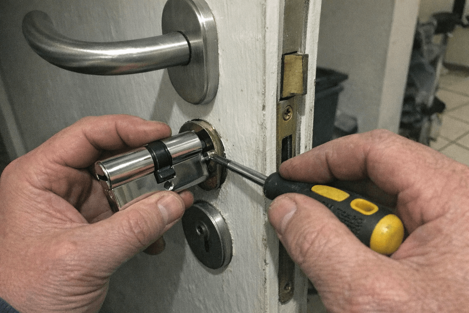 Einbau eines neuen Hochsicherheitszylinders